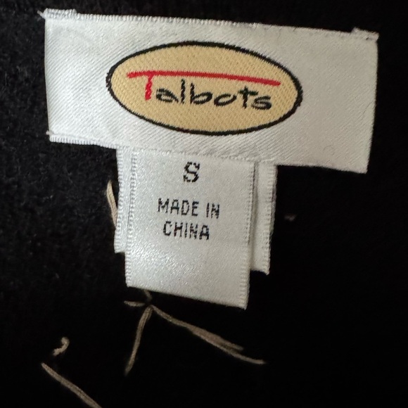Talbots Vintage Black Cardigan with Colorful Angel Embroidery 100% Wool - Picture 5 of 8